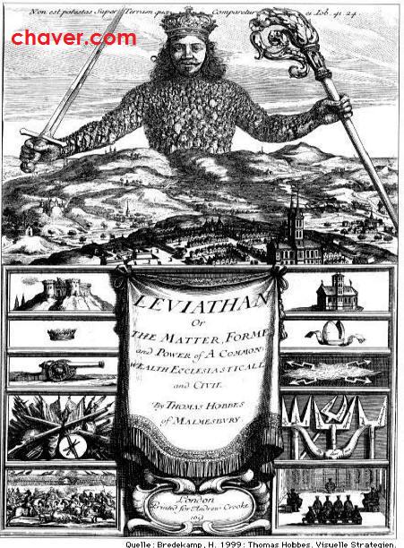 Frontispiece of Hobbes' Leviathan showing two columns of five illustrations each